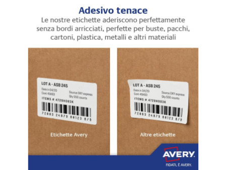 AVERY Etiquette SPECIAL pour timbres, 63,5 x 33,9 mm, blanc