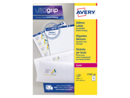AVERY Etiquette d'adresse, 63,5 x 38,1 mm, blanc