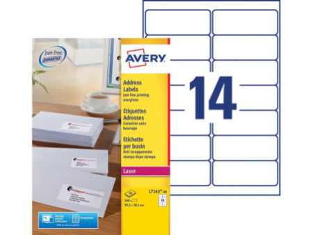 AVERY Etiquette d'adresse, 99,1 x 38,1 mm, blanc