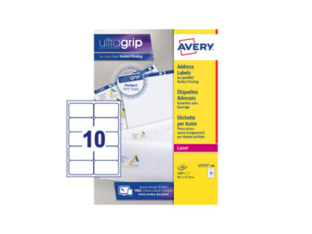 AVERY Etiquette d'adresse, 99,1 x 57 mm, blanc