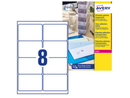 AVERY Etiquette d'expédition, transparent, 99,1 x 67,7 mm