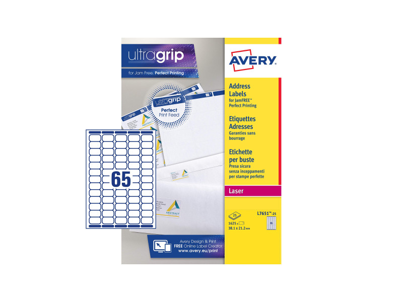 AVERY Mini étiquette d'adresse laser, 38,1 x 21,2 mm, blanc