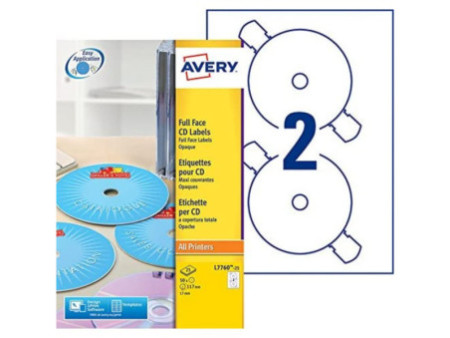 AVERY Etiquette CD, diamètre: 117 mm, blanc brillant