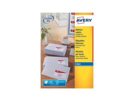 AVERY Etiquette d'adresse jet d'encre, 63,5 x 33,9 mm, blanc