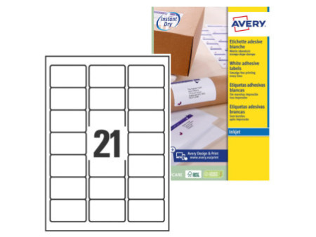 AVERY Etiquette d'adresse jet d'encre, 63,5 x 38,1 mm, blanc