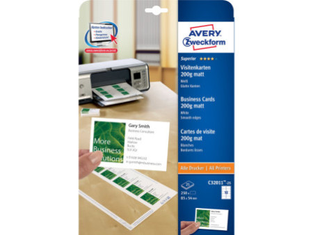 AVERY Zweckform Carte de visite Quick & Clean, blanc