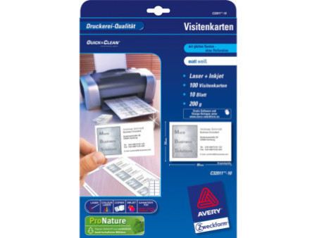 AVERY Zweckform Carte de visite Quick & Clean, blanc
