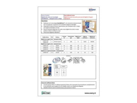 AVERY Zweckform Quick & Clean Cartes de visites, 25 feuilles