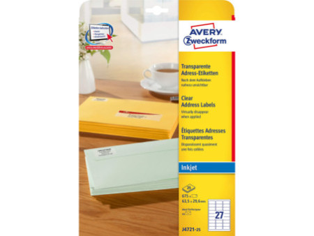 AVERY Zweckform Etiquette d'adresse, transp., 63,5 x 29,6 mm