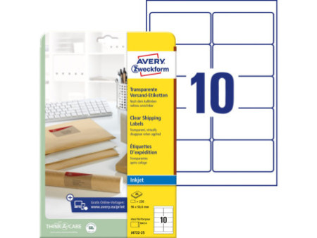 AVERY Zweckform Etiquette d'adresse, transp., 96 x 50,8 mm