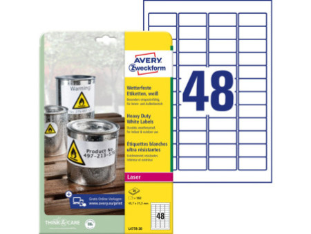 AVERY Zweckform Etiquette, 45,7 x 21,2 mm