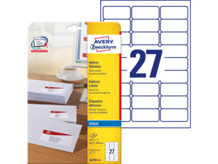 AVERY Zweckform Etiquette d'adresse jet encre,63,5 x 29,6 mm