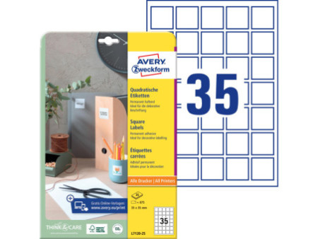 AVERY Zweckform Etiquette pour codes QR, 35 x 35 mm, carré