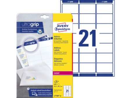 AVERY Zweckform QuickPEEL Etiquette d'adresse, 63,5 x 38,1mm