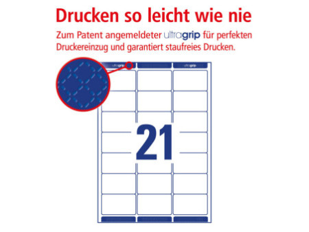 AVERY Zweckform QuickPEEL Etiquette d'adresse, 63,5 x 38,1mm