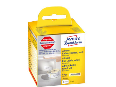 AVERY Zweckform Etiquettes en rouleau, 89 x 28 mm, blanc
