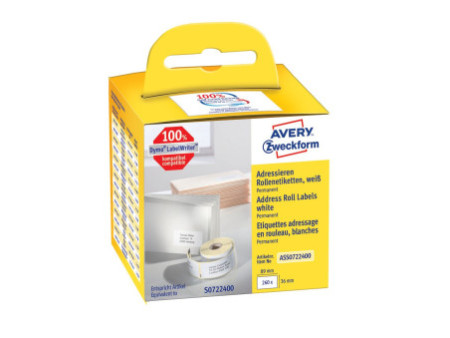 AVERY Zweckform Etiquettes en rouleau, 89 x 36 mm, blanc