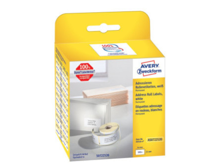 AVERY Zweckform Etiquettes en rouleau, 54 x 25 mm, blanc