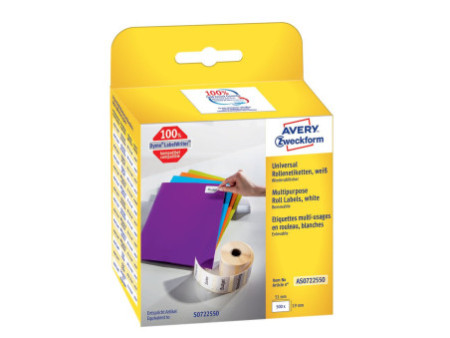 AVERY Zweckform Etiquettes en rouleau, 19 x 51 mm, blanc