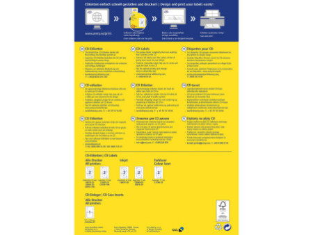 AVERY Zweckform Etiquette CD/DVD SuperSize, blanc, mat