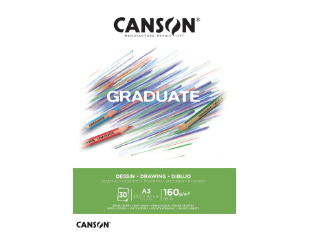 CANSON Bloc de dessin GRADUATE MIXED DESSIN, A3