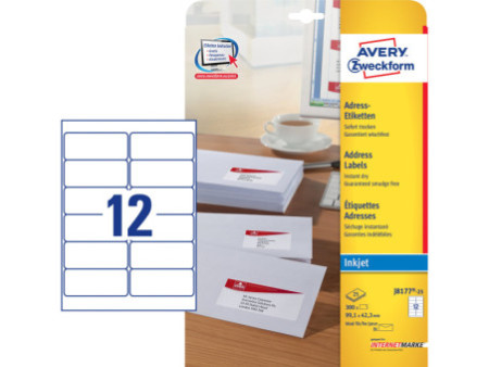 AVERY Zweckform Etiquette d'adresse jet encre,99,1 x 42,3 mm