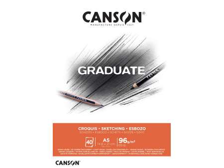 CANSON Bloc de dessin GRADUATE CROQUIS, A5