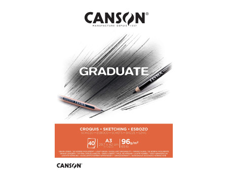 CANSON Bloc de dessin GRADUATE CROQUIS, A3