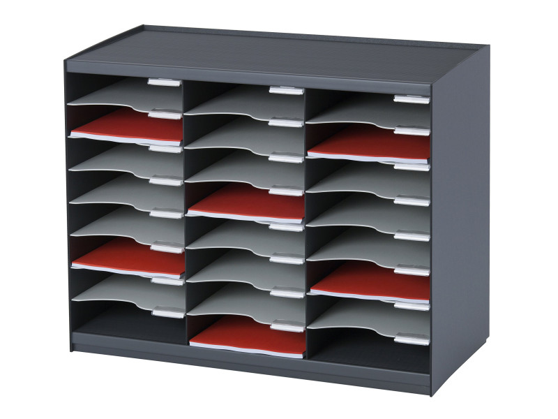 PAPERFLOW Trieur monobloc, 24 compartiments, anthracite
