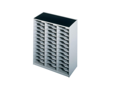 PAPERFLOW Trieur monobloc, 36 compartiments, gris