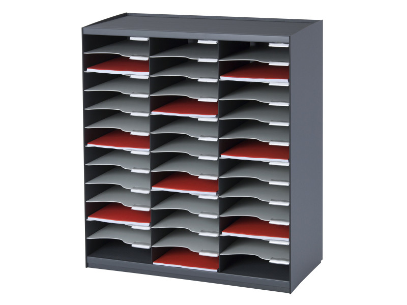 PAPERFLOW Trieur monobloc, 36 compartiments, anthracite