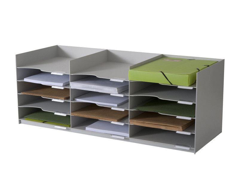 PAPERFLOW Station de tri Formularbox, 15 compartiments, gris