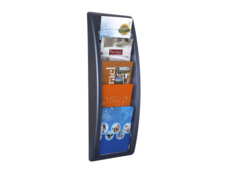 PAPERFLOW Porte-brochures mural Quick fit, A5, noir