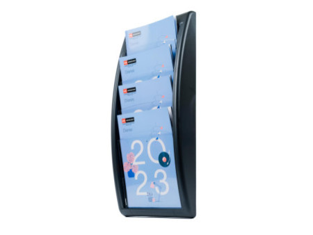 PAPERFLOW Porte-brochures mural Quick fit, A5, noir