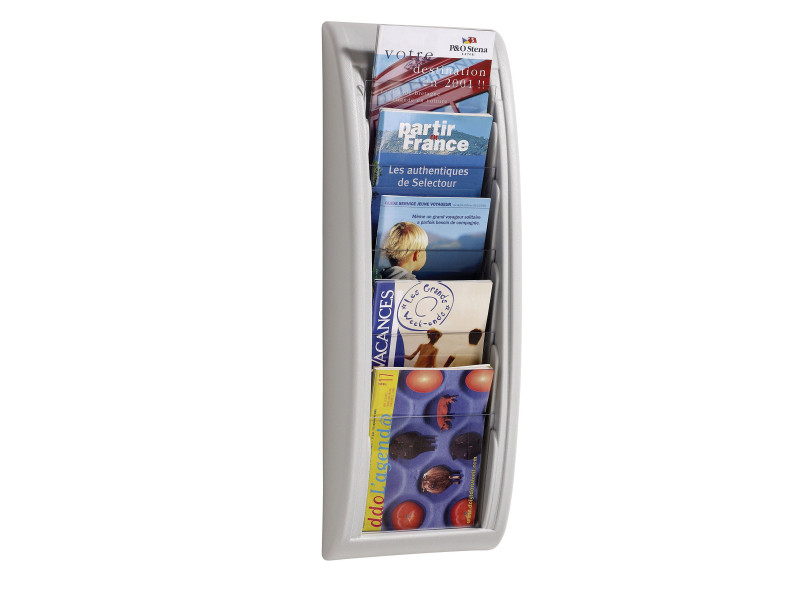 PAPERFLOW Porte-brochures mural Quick fit, A5, gris