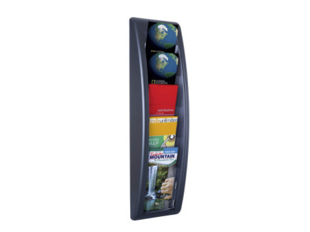 PAPERFLOW Porte-brochures mural Quick fit, 1/3 A4, noir