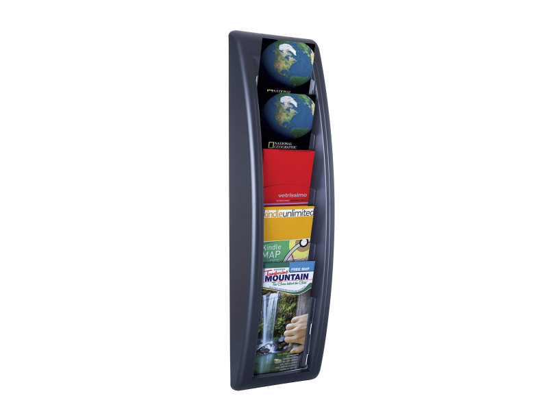 PAPERFLOW Porte-brochures mural Quick fit, 1/3 A4, noir