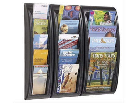 PAPERFLOW Porte-brochures mural Quick fit, 1/3 A4, anth