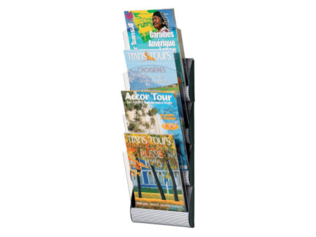 PAPERFLOW Porte-brochures mural Integral, A4, gris alu