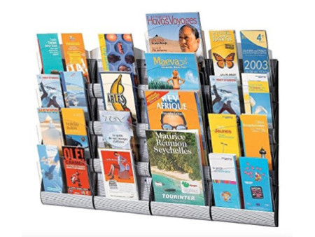 PAPERFLOW Porte-brochures mural Integral, A4, gris alu