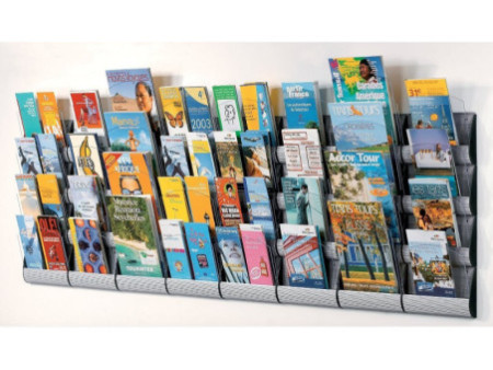 PAPERFLOW Porte-brochures mural Integral, A4, gris alu