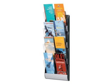 PAPERFLOW Porte-brochures mural Integral, DIN long, gris alu
