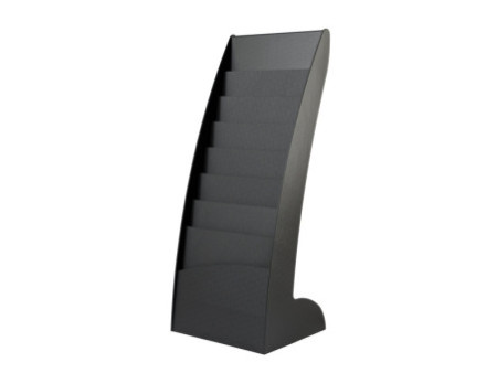 PAPERFLOW Porte-prospectus Courbo, 8 casiers, noir