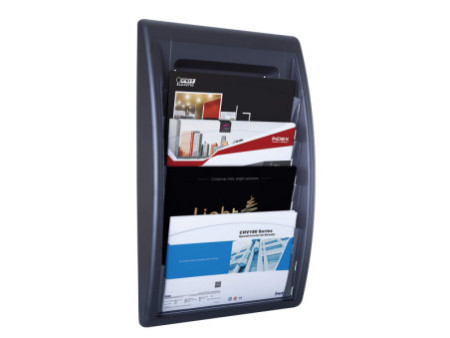 PAPERFLOW Porte-brochures mural Quick fit, 4 compartiments