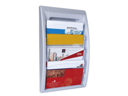 PAPERFLOW Porte-brochures mural Quick fit, 4 compartiments