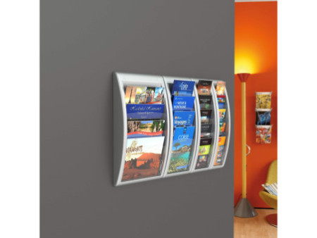 PAPERFLOW Porte-brochures mural Quick fit, 4 compartiments