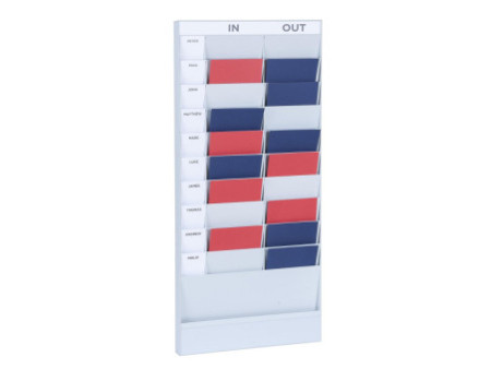 PAPERFLOW Planificateur de bureau mural, 20 casiers, gris
