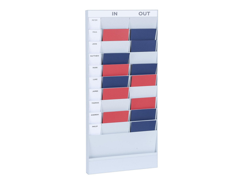 PAPERFLOW Planificateur de bureau mural, 20 casiers, gris