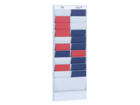 PAPERFLOW Planificateur de bureau mural, 20 casiers, gris