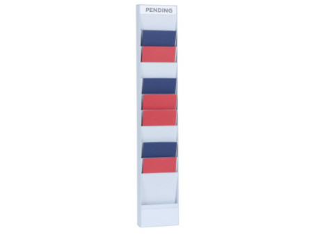PAPERFLOW Planificateur de bureau mural, 10 casiers, gris
